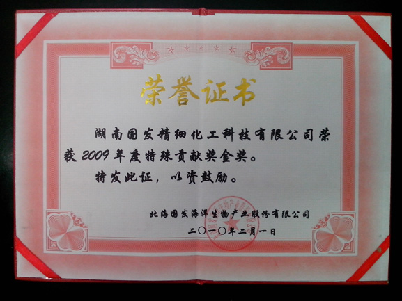 2009度特殊贡献奖金奖